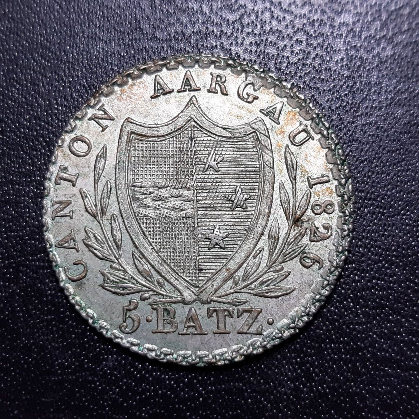 Tutti le monete: 5 Batzen 1826 Aargau – Usato da Pfäffikon ZH venduto da Schweizer_Muenzen