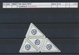 2004 "100 Jahre FIFA" - Viererblock, ** postfrisch