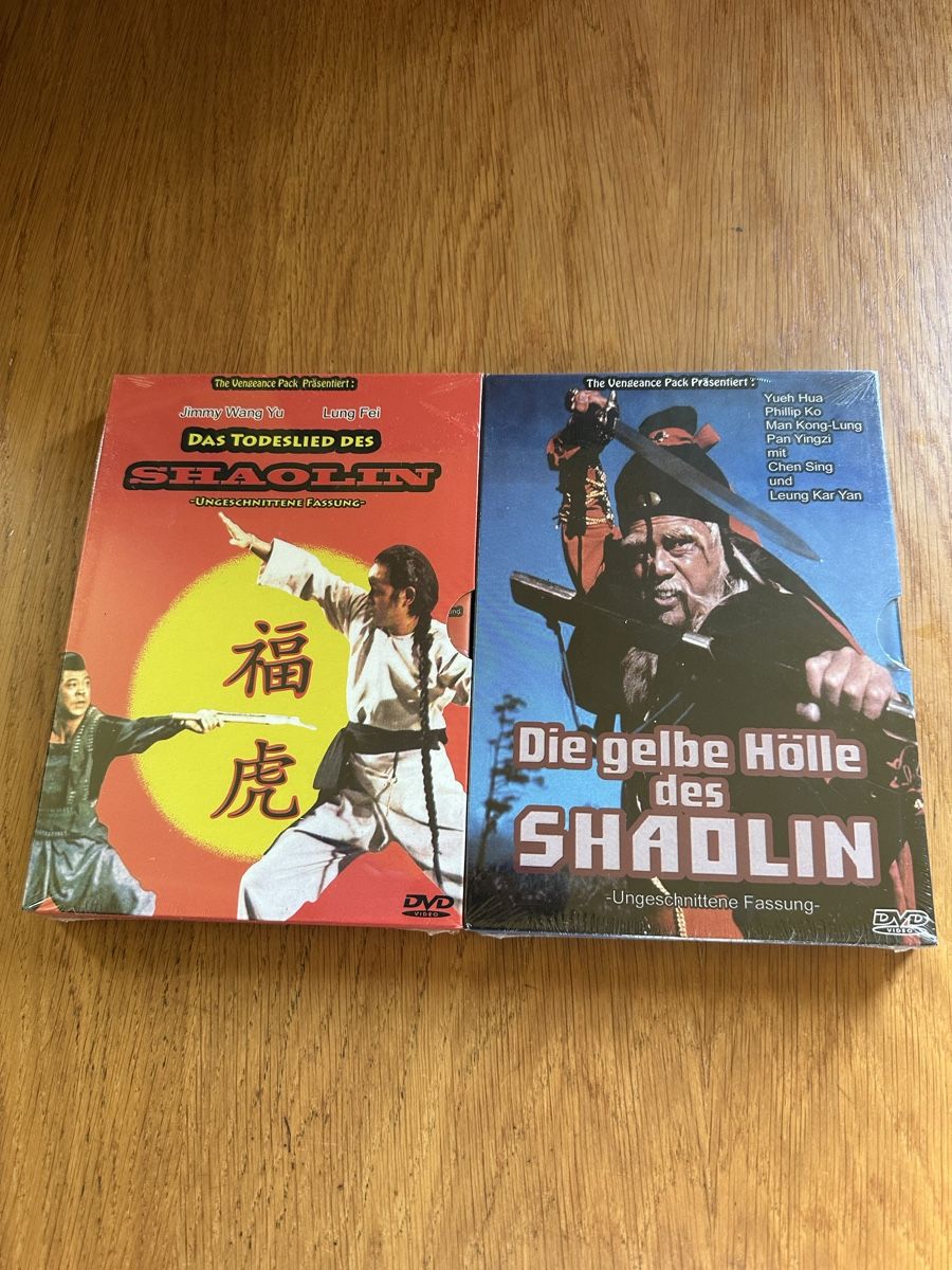 Tutti i DVDs: Gelbe Hölle des Shaolin, Todeslied im Schuber OVP Neu – Nuovo e nell'imballaggio originale da Benken ZH venduto da Audi-erich