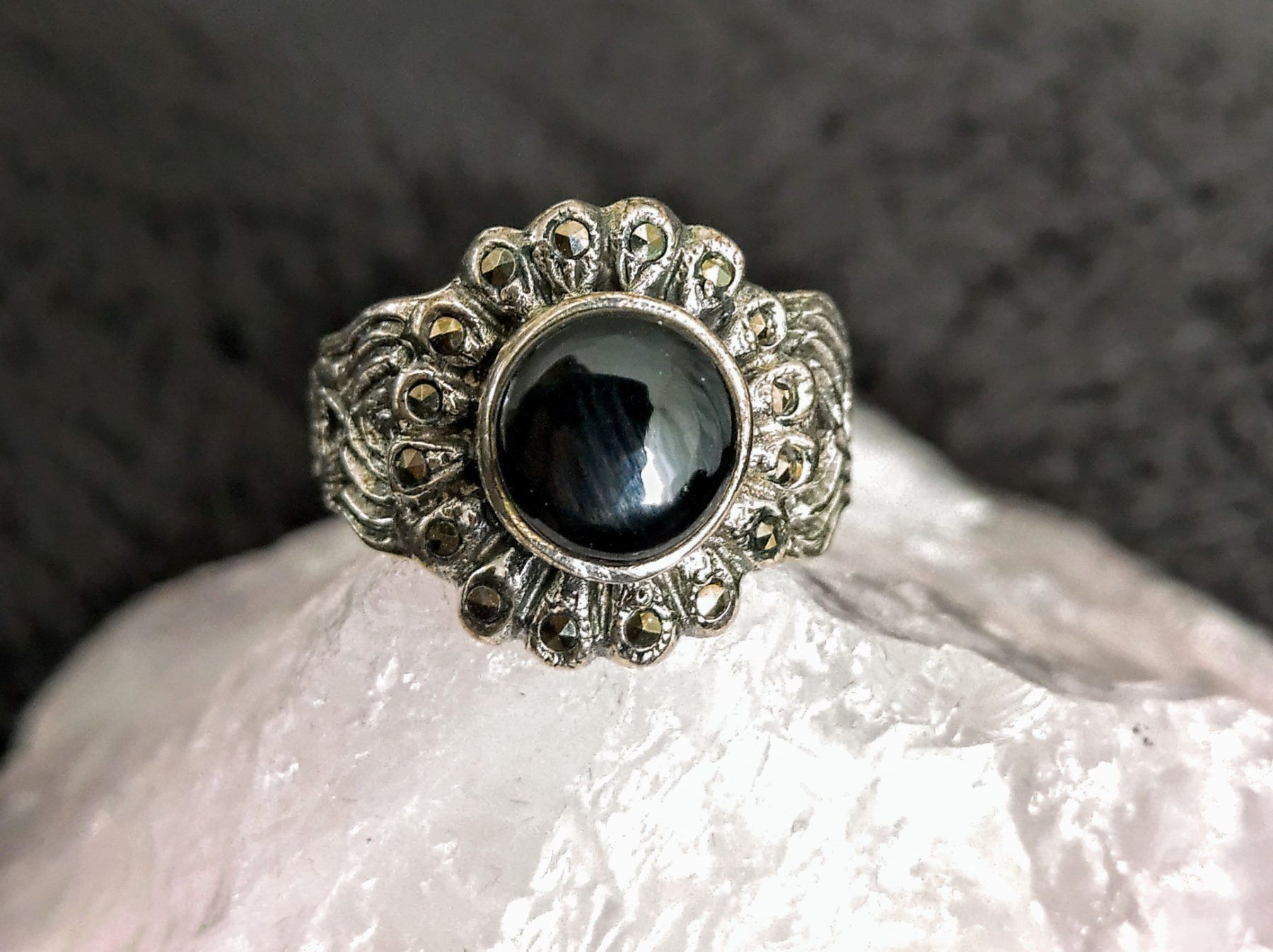 Anelli: Ring Silber 925 mit schwarzem Stein – Usato da Istighofen venduto da Ringparadies