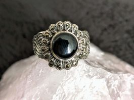 Ring Silber 925 mit schwarzem Stein