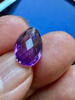 Amethyst Pear Form – Checker Cut, 2 Stück, 10 ct, gebohrt