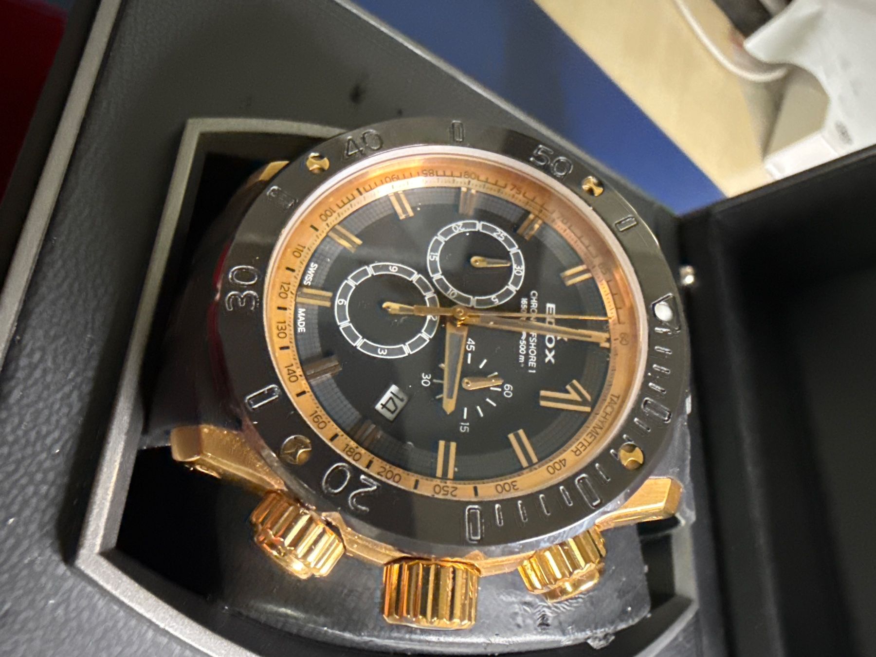 Edox Uhren: Edox Chronograph Quarz 47 mm – Gebraucht aus Pfeffingen von Allhandelklgwatches 1