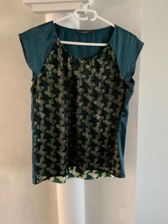 Damen Bluse Esprit blau grün gemustert Neuwertiger Zustand!