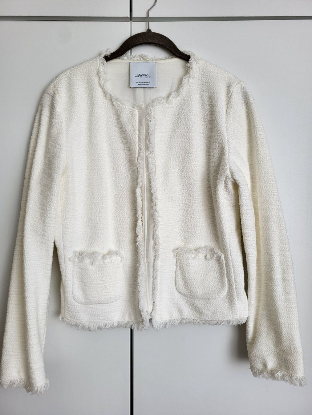 Mango Giacche: Mango Bouclé Jacke, Gr. M - weiss, Baumwolle – Usato da Baar venduto da clar6