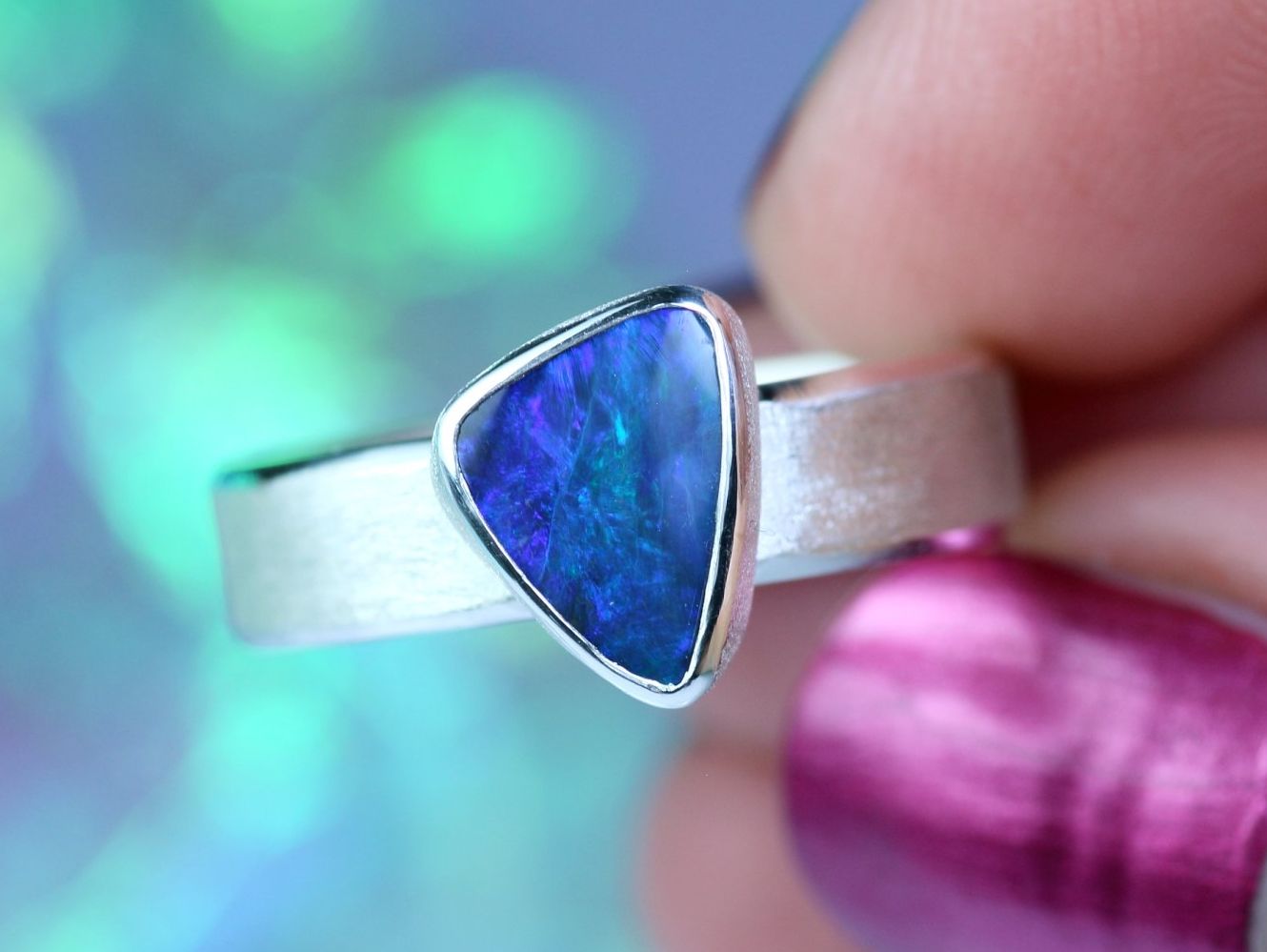 Ringe: MARIS ASTRALIS Silberring mit Australischem Opal · EU 58 – Neu und originalverpackt aus Bern von OSONO.Design 1