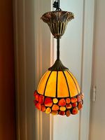 Tiffany-Deckenlampe mit Karneol-Steinen UNIKAT!