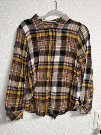 Kariertes Damenhemd Langarm Gr. 40
