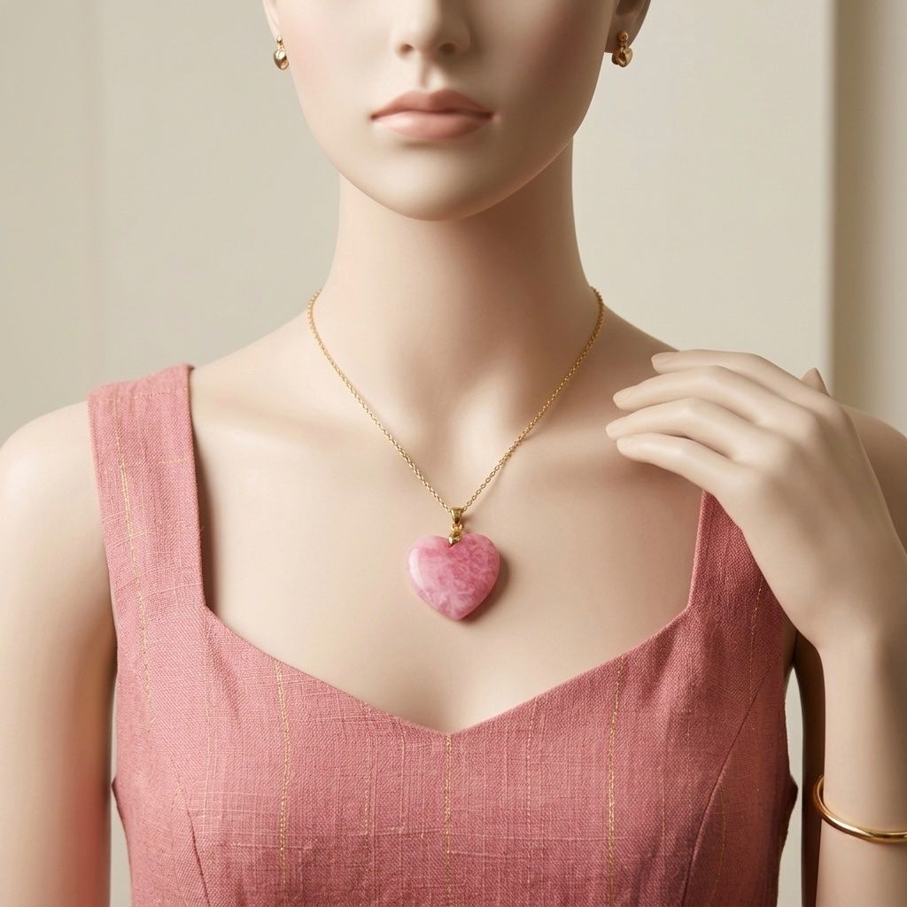 Catenine: Collier cœur en agate rose – Nuovo e nell'imballaggio originale da St-Maurice venduto da Sandrinette123 2