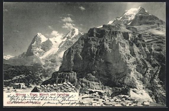 Ansichtskarten: Mürren, Hotel mit Eiger, Mönch und Jun – Gebraucht aus Berlin von bartko-reher