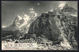 Mürren, Hotel mit Eiger, Mönch und Jun