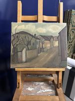 Village rural, huile sur toile signée J.J.Boimond-Suisse.