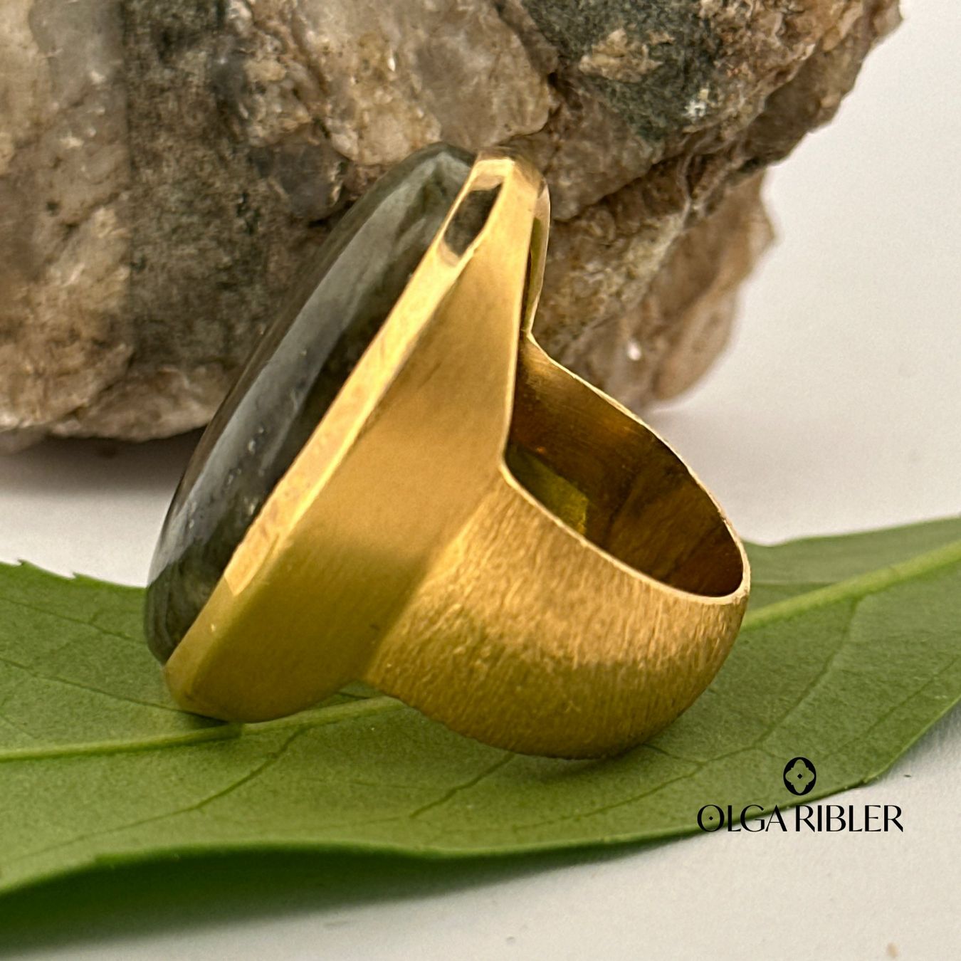 Olga Ribler Ringe: Statement Silber Ring 925 mit Labradorite Grösse 55 – Neu (gemäss Beschreibung) aus Luzern von Schmuckoutlet 1