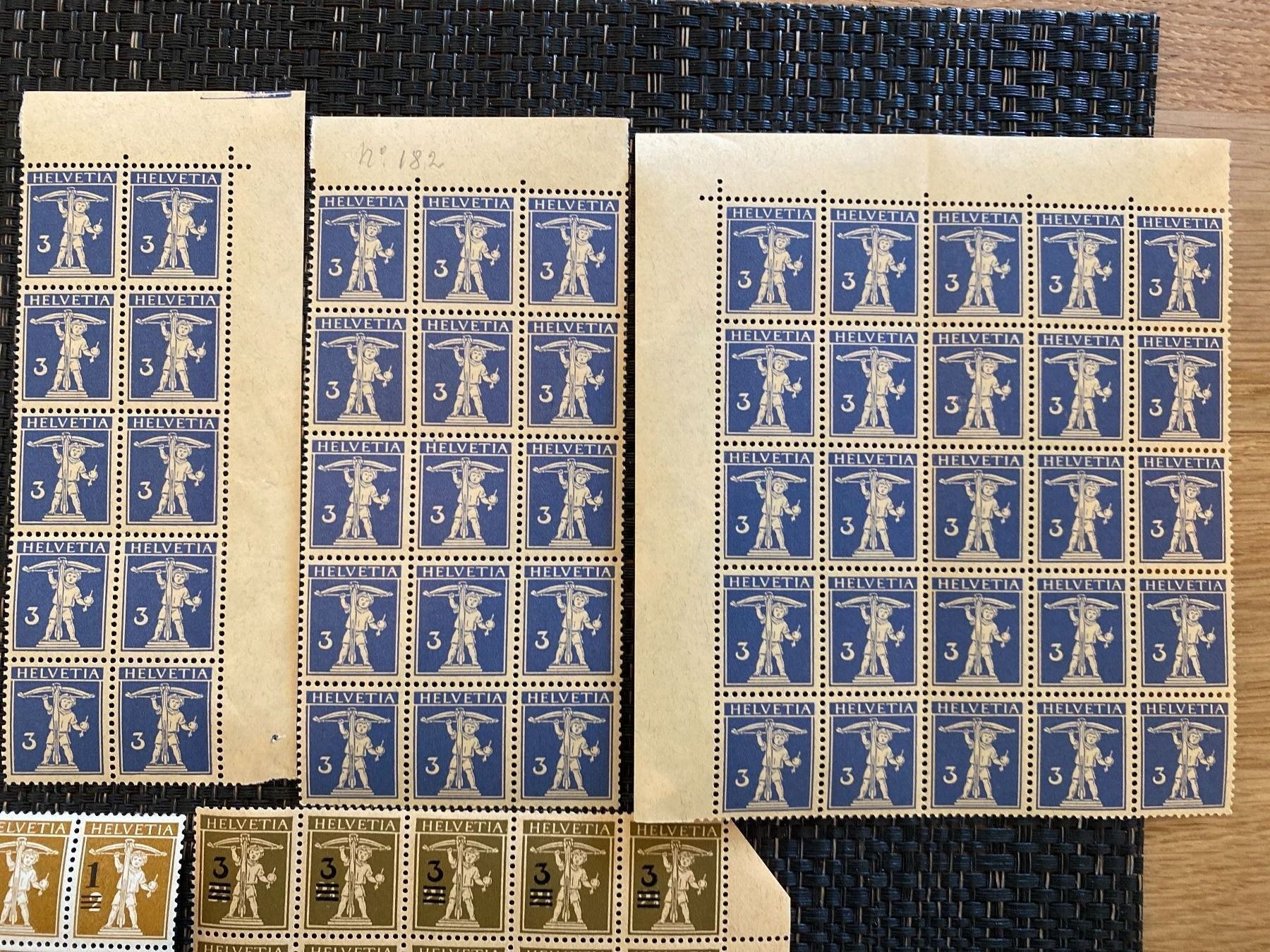 Alle Briefmarken: Bogen Sammlung Tellknabe Nr. 132 180 182 postfrisch ** – Neu (gemäss Beschreibung) aus Wil SG von Chefsugus 2