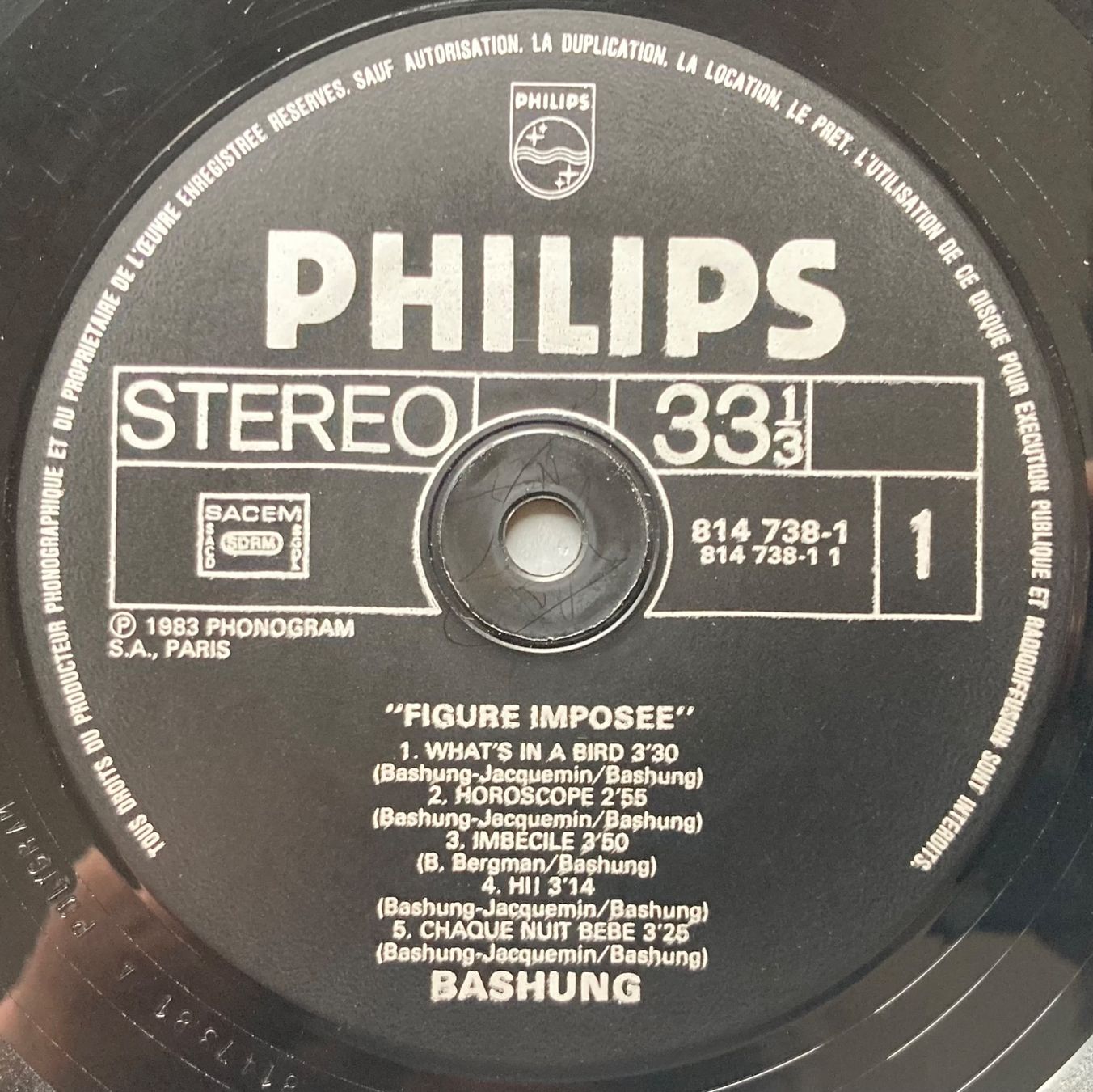 Schallplatten: ALAIN BASHUNG - FIGURE IMPOSEE – Gebraucht aus Poliez-Pittet von Newtown-Records 3