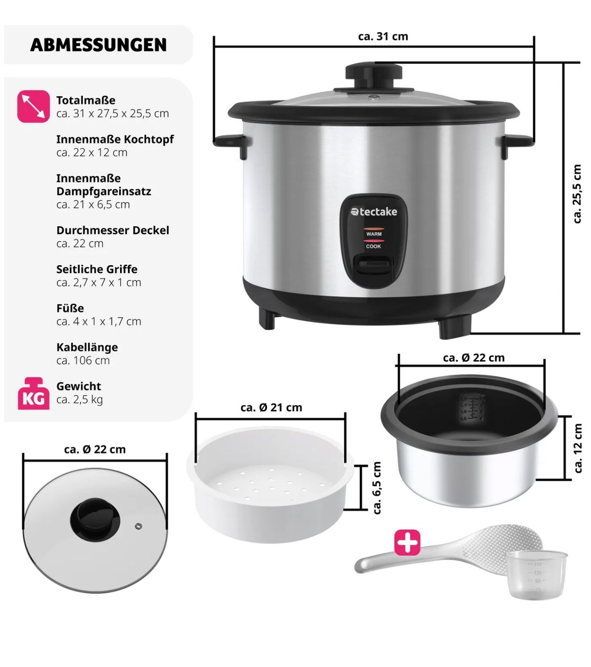 Elettrodomestici da cucina: neuer Reiskocher mit Beule – Nuovo (secondo la descrizione) da Necker venduto da liq24 3