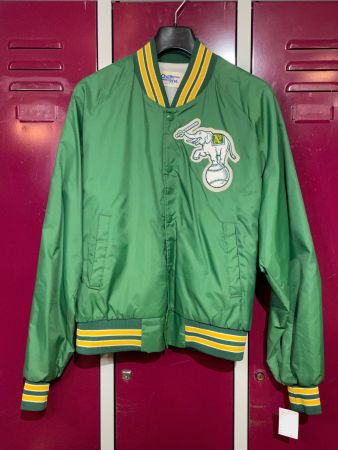 VINTAGE 80s CHALK LINE OAKLAND A'S MLB JACKET SZ: L