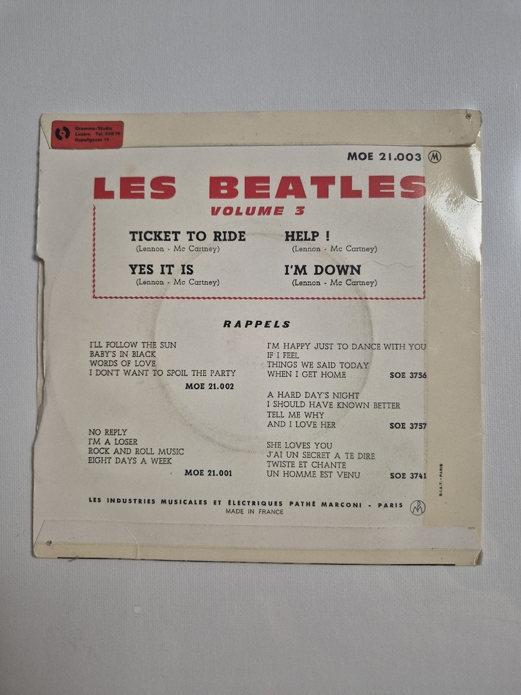 Schallplatten: Les Beatles Ticket to Ride... - Single 7  – Gebraucht aus Uster von newwave0 1