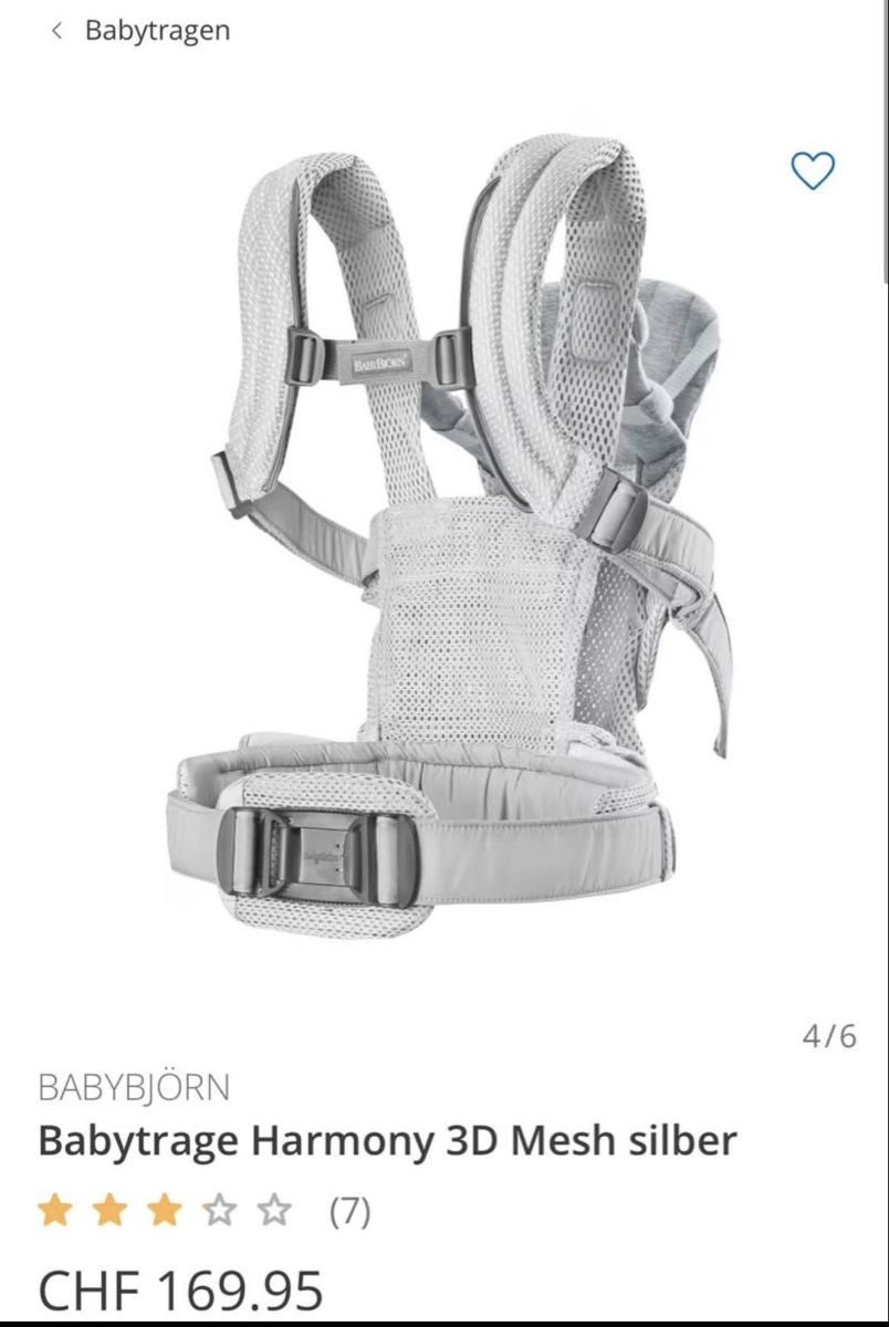 Babybjörn Bauch- & Rückentragen: Babytrage - BabyBjörn Harmony 3D Mesh – Gebraucht aus Aarau Rohr von mic_d6nr 1