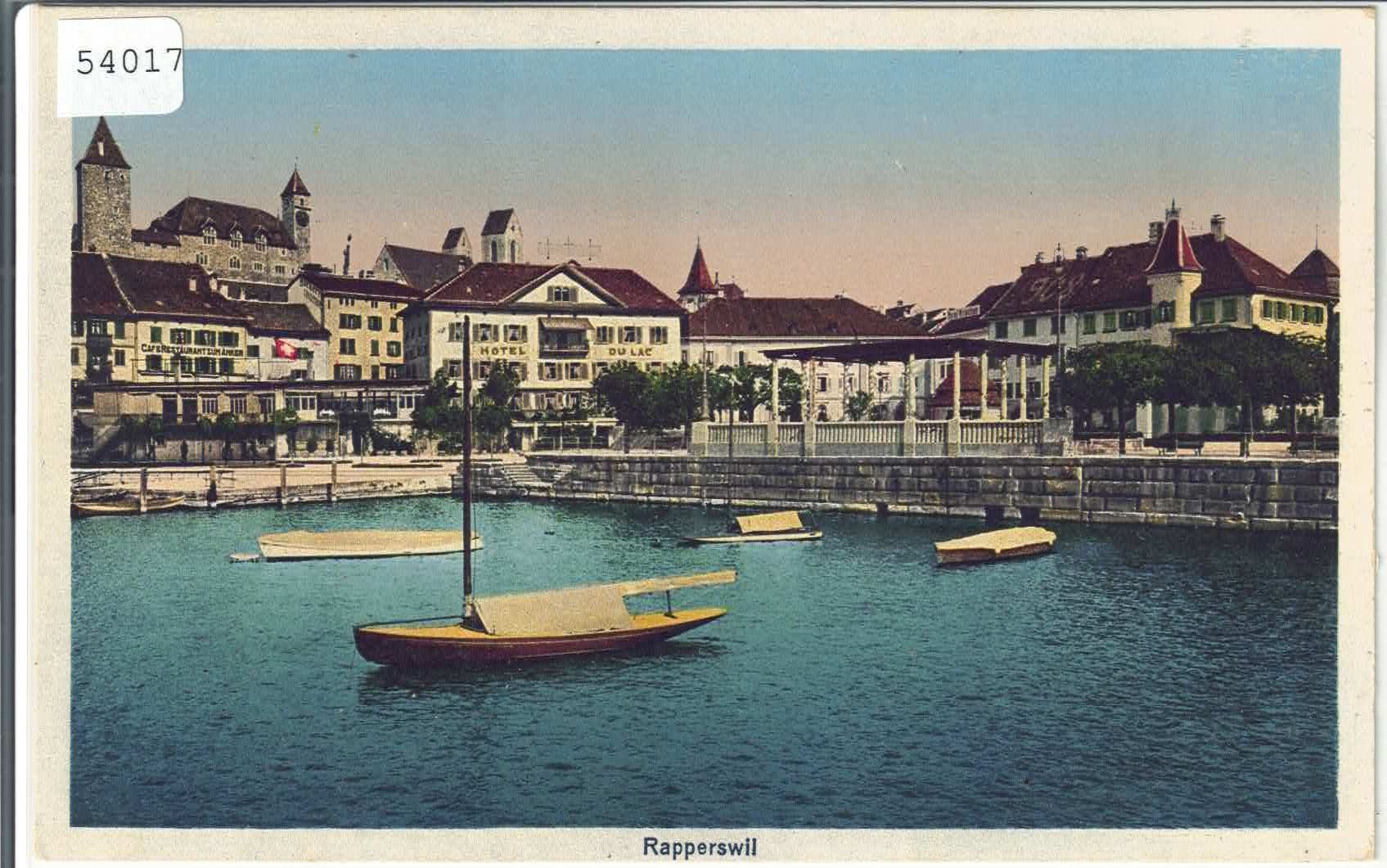 Cartoline postali: Rapperswil SG - Hotel du Lac - Litho – Usato da Ettingen venduto da Kartenplanet