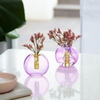 1 piece Mini Bubble Vase Lila/Orange Borosilicate Glass