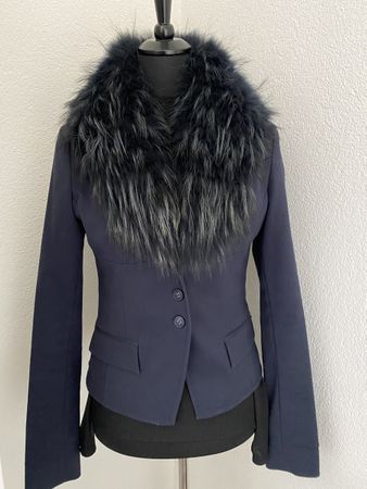 Blazer mit Pelz Kragen in Gr. 36
