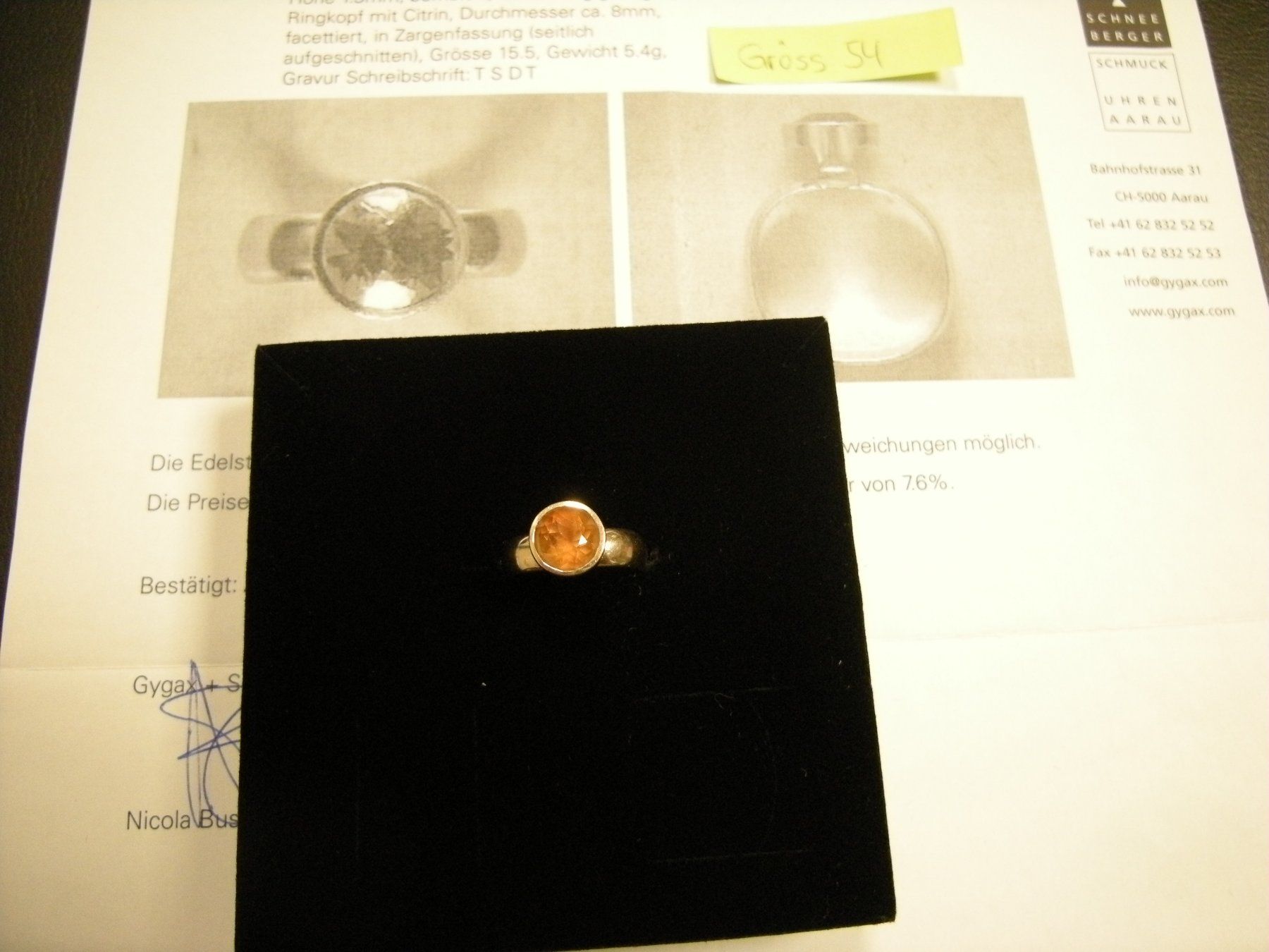 Bagues: Gelbgold Ring 585 mit Citrin Grösse 54 – D'occasion à Holziken par Rupe