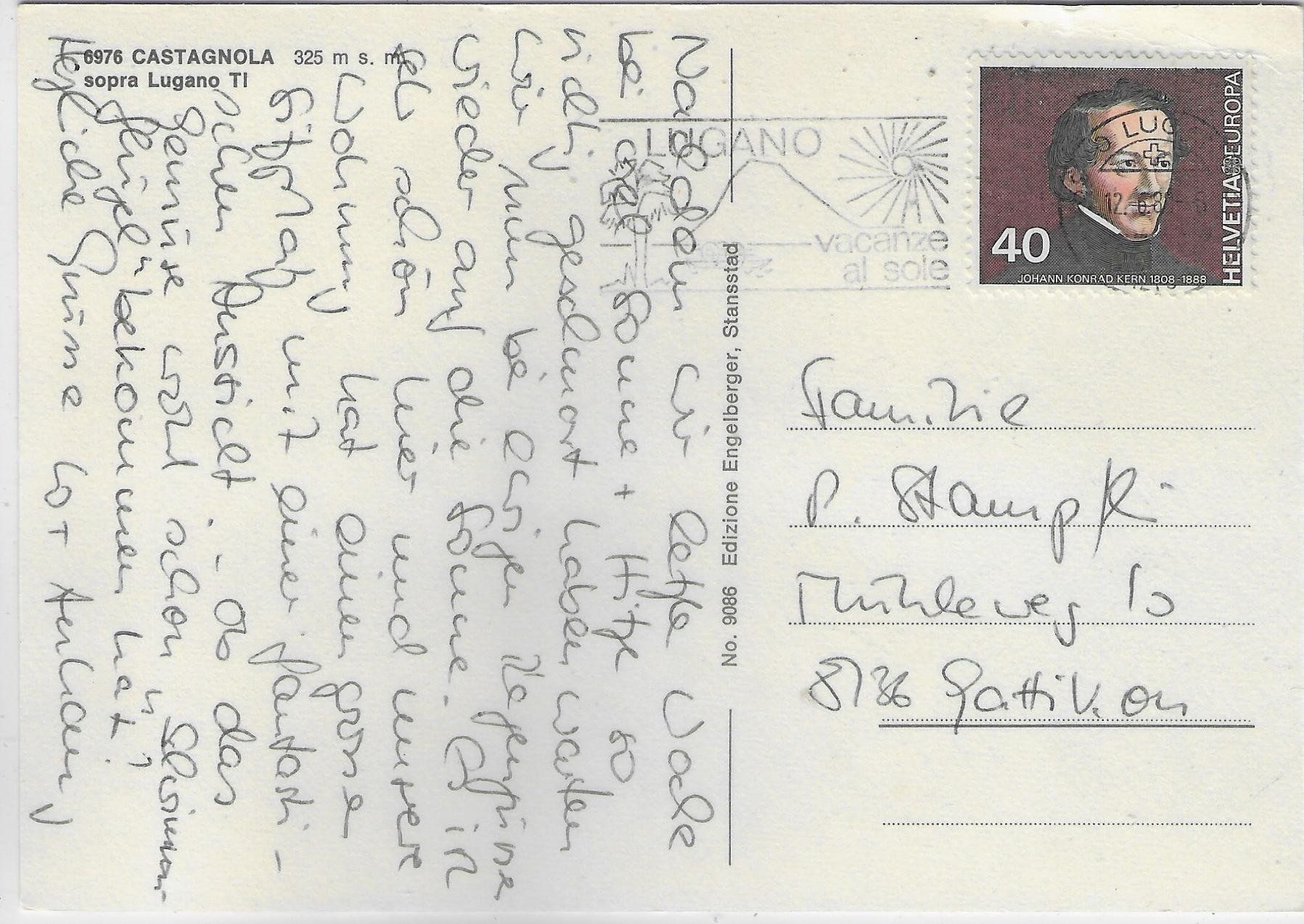 Cartoline postali: Castagnola sopra Lugano – Usato da Ettingen venduto da Kartenplanet 1