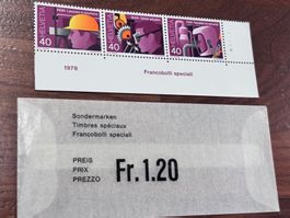 Sondermarke Helvetia 1978 "Sichere Arbeit" komplett. Top!