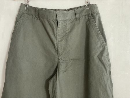 Pantalon barrel Uniqlo vert S, coton et lin