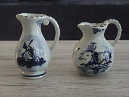 2er Set Delft Blue Mini-Krüge – Holland Windmühlen-Dekor
