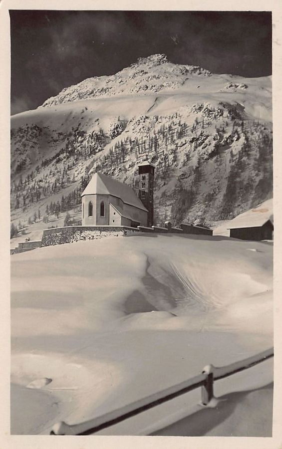 Cartoline postali: Samaden, Kirchlein St. Peter, gelaufen 1930 – Usato da Frauenfeld venduto da POML