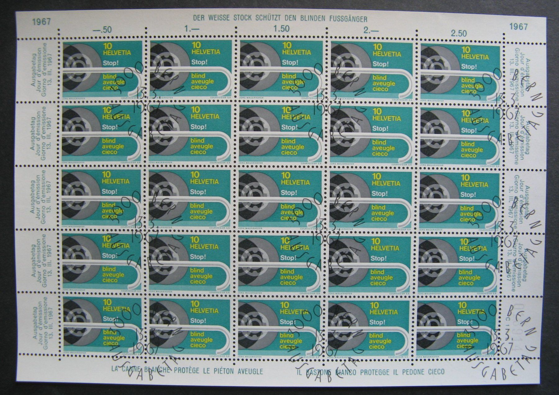 Tutti i francobolli: 1967 10 Rappen Bogen mit Ersttagsstempel – Nuovo (secondo la descrizione) da Frauenfeld venduto da Interessent1