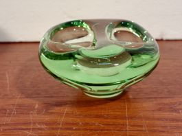 Heavy Green Glass Ashtray/Trinket Dish - Modern Design