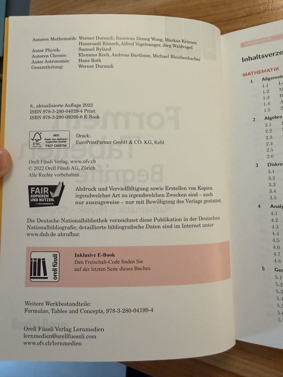 Libri: Formelsammlung Formeln Tabellen Begriffe – Usato da Meilen venduto da vil_j6bf 2