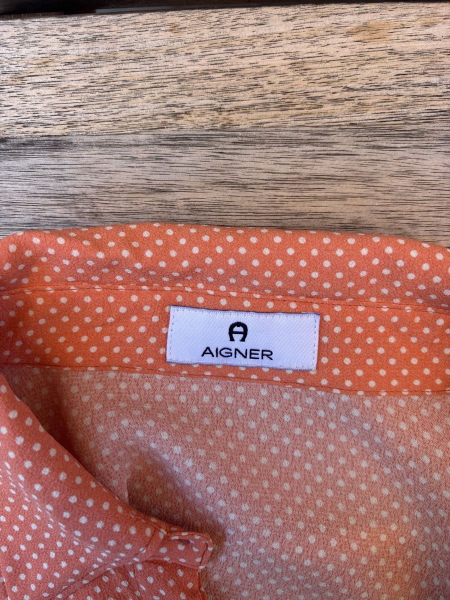 Aigner Camicette: Aigner Bluse gepunktet orange Langarm – Nuovo (secondo la descrizione) da Gockhausen venduto da stella.frei 1