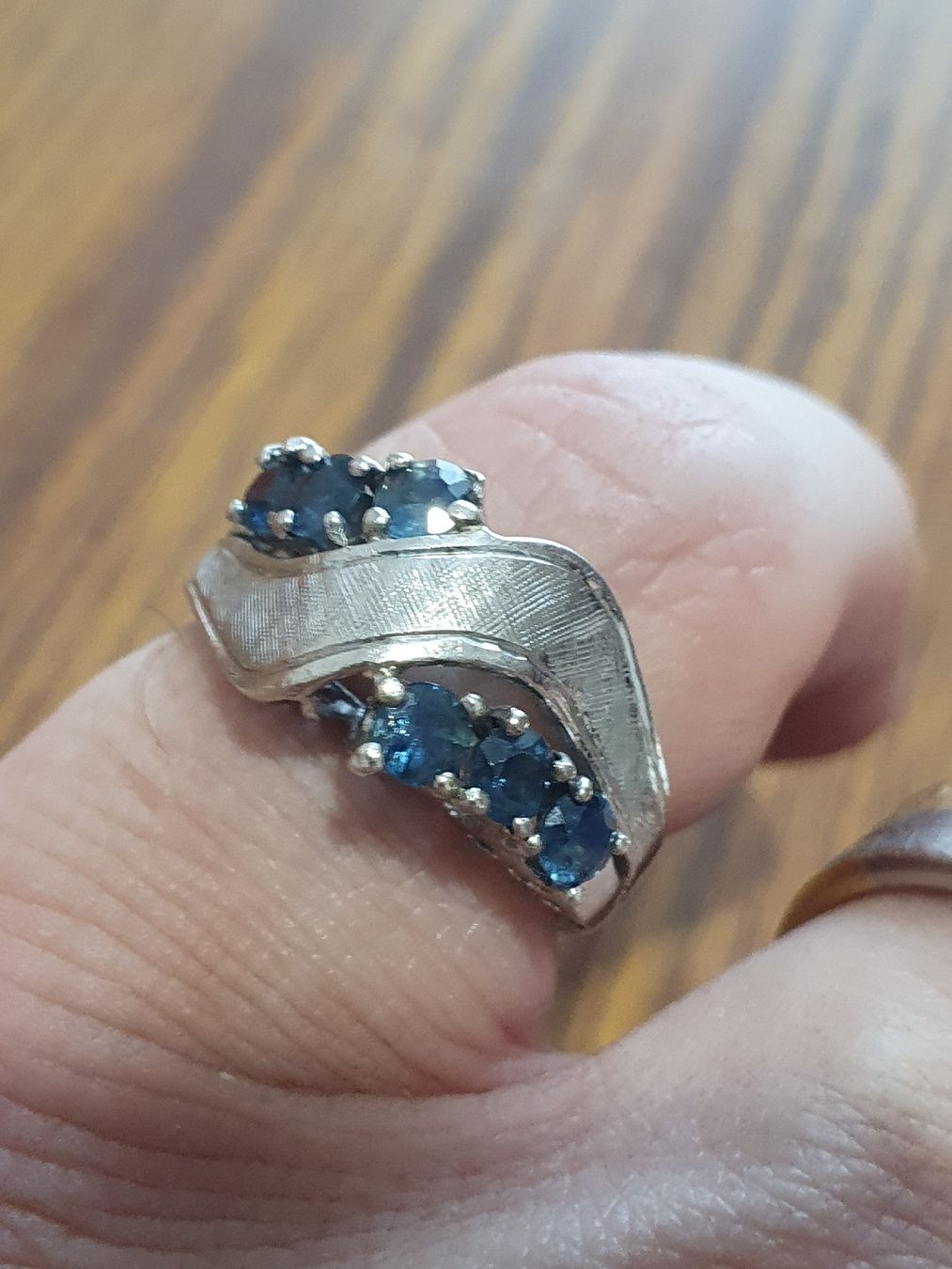 Anelli: Stilvoller 1970/80er 925er Silber Saphir-Ring – Usato da Wohlen AG venduto da palmsprings 1