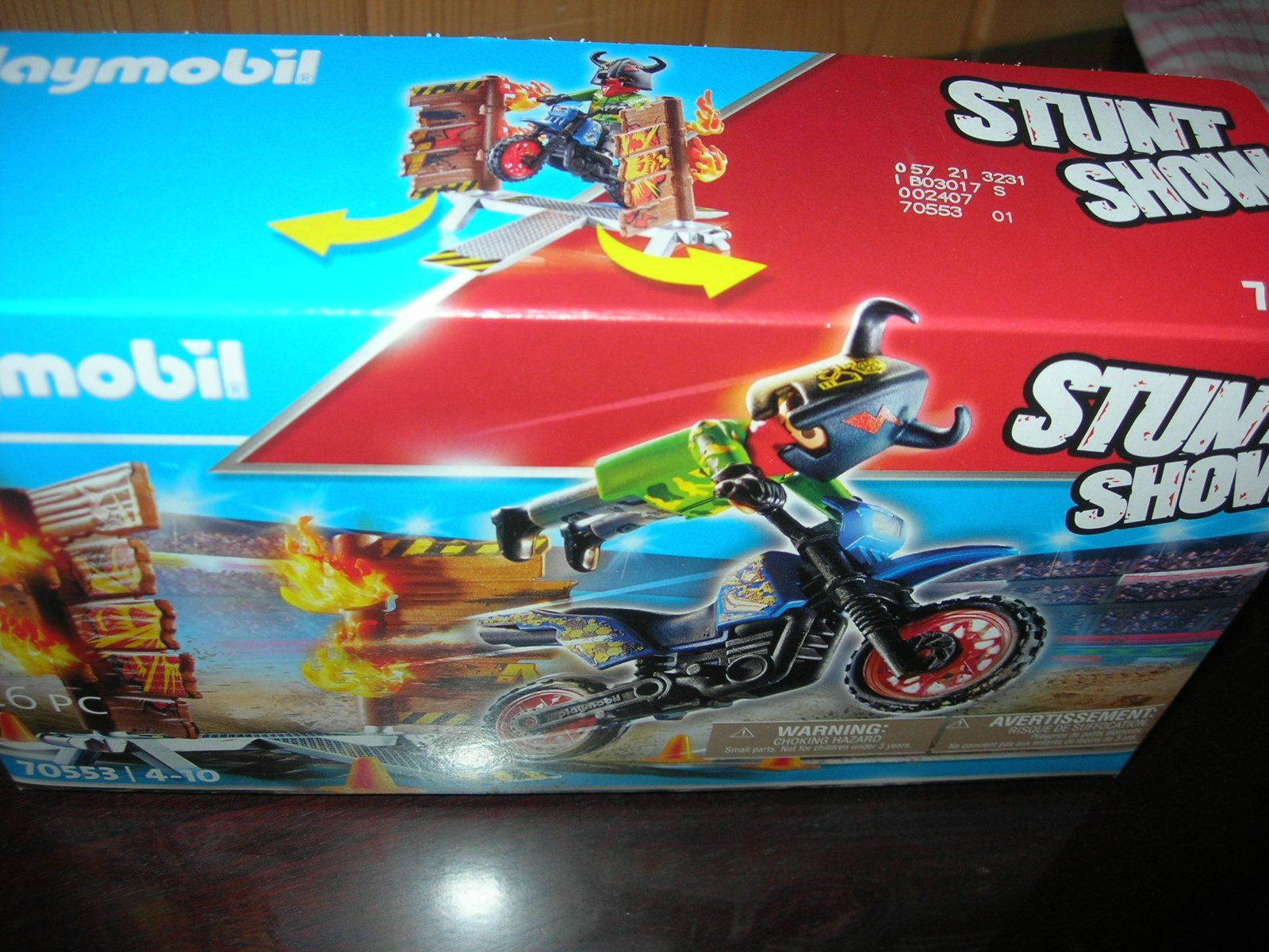 Playmobil Giocattoli: Playmobil Stuntshow 70553 Motorrad mit Feuerwand – Nuovo e nell'imballaggio originale da Hornussen venduto da Corvette- 2