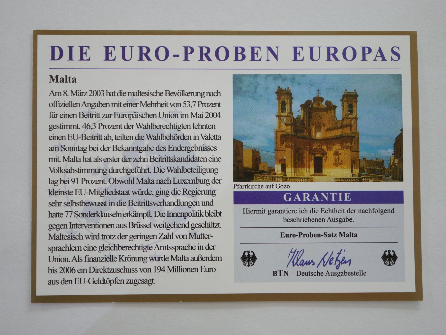 Toutes les monnaies: Euro Probe Malta 2006 ***TOP*** – Neuf avec emballage d'origine à Kreuzlingen par Samson01 2