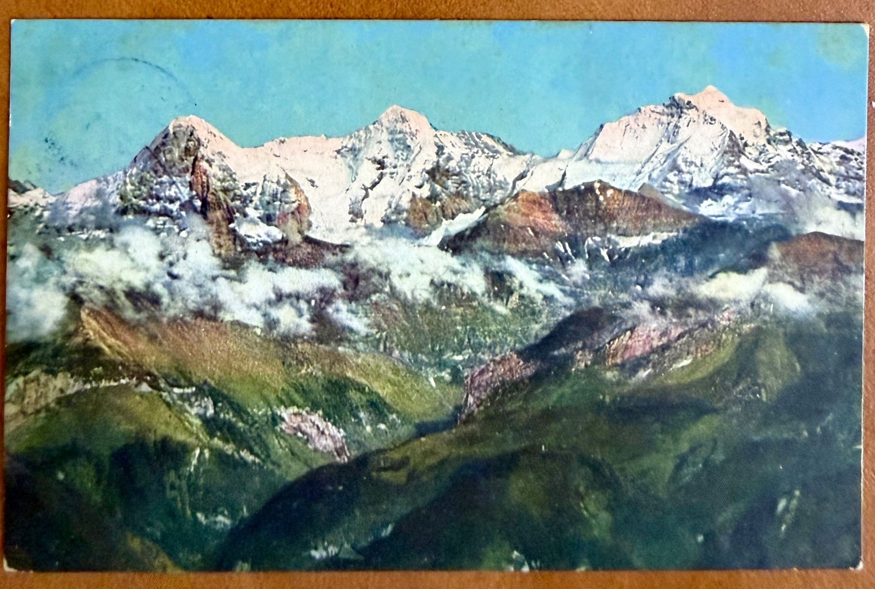 Ansichtskarten: Jungfrau - Eiger - Mönch - Panorama 1915 – Gebraucht aus Lutry von Ediego