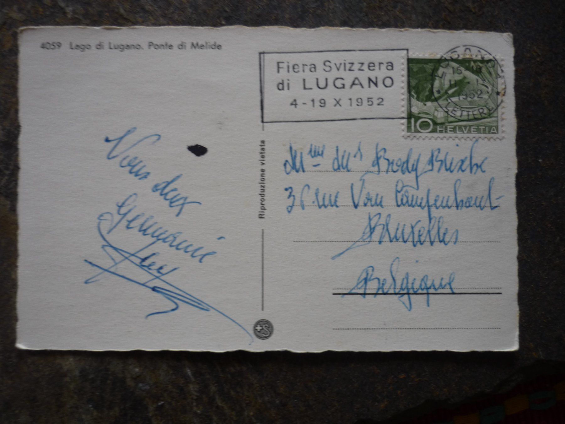 Ansichtskarten: Ansichtskarte Lago di Lugano Ponte di Melide – Gebraucht aus Langnau i. E. von Laendu7000 1