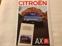Citroën AX Verkaufsprospekt 40 Seiten Dezember 1987