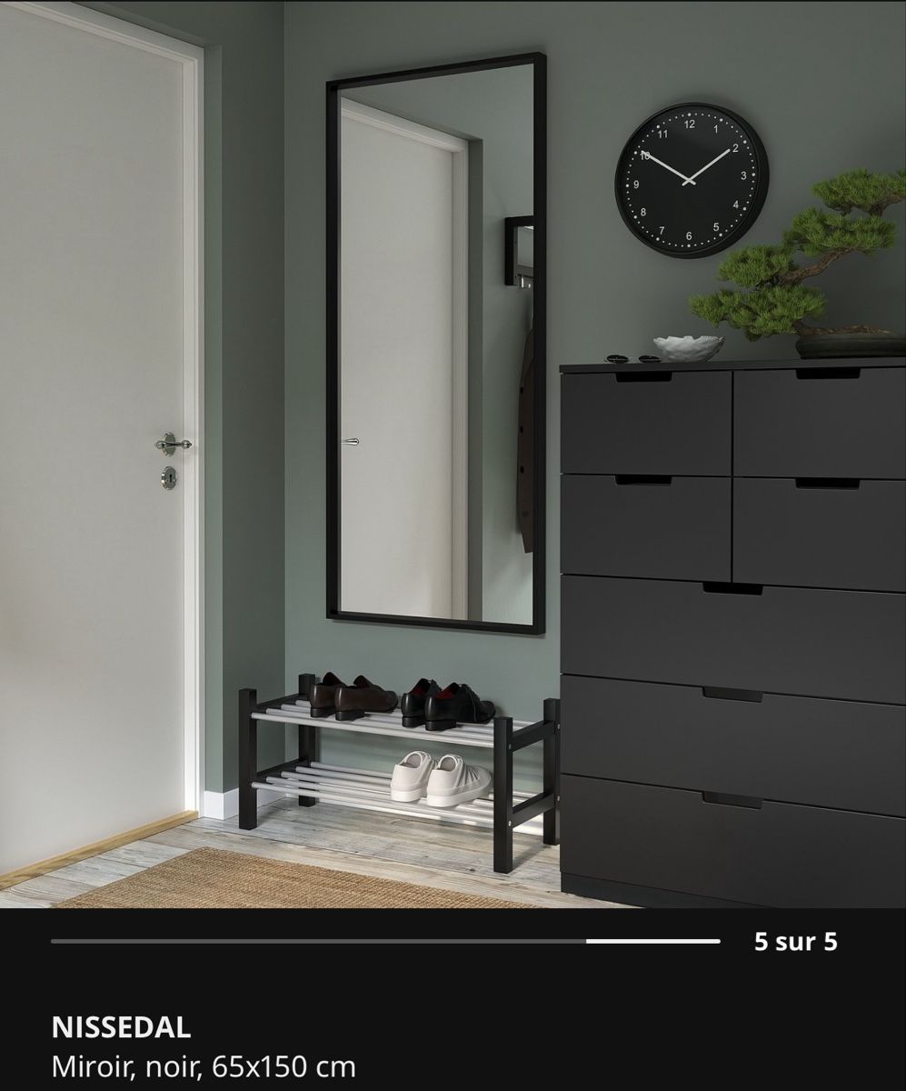 Ikea Specchi: Miroir NISSEDAL noir 65x150 cm – Usato da Sonceboz-Sombeval venduto da cha_fv9q