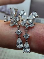 Boucles d'oreille argent avec moissanites de 0,063  ct