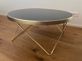 Runder Couchtisch Schwarz/Messing