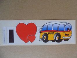 autocollant / Sticker / Kleber " I love PTT "  ( PTT Bus )