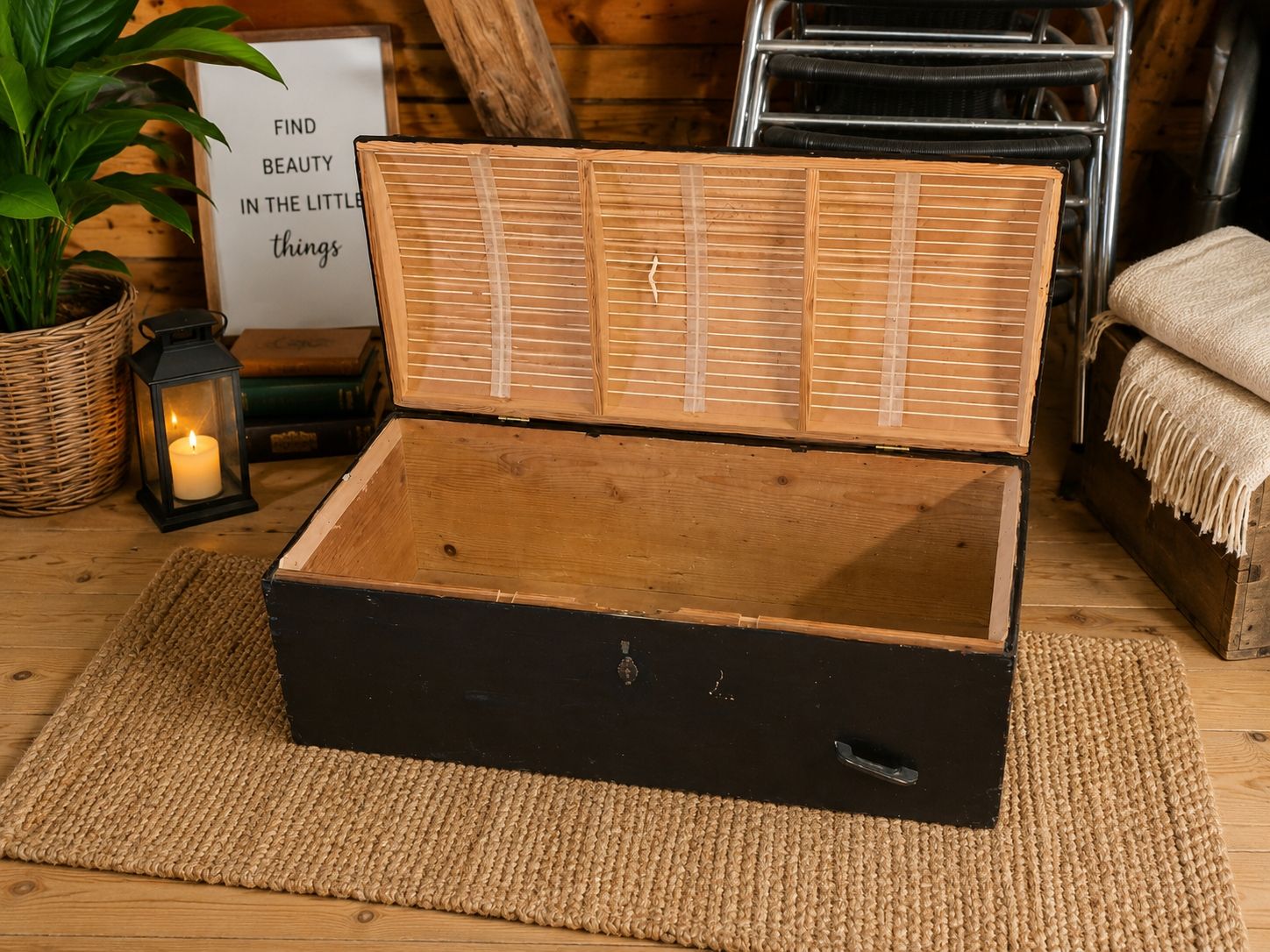 Cassapanche: Vintage Holztruhe mit gewölbtem Deckel – Usato da Bichelsee venduto da neenas16