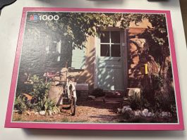 MB Puzzle, 1000 Teile, Motiv Haus mit Fahrrad