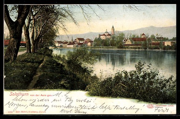 Cartes postales: Solothurn, Flusspartie mit Blick auf den – D'occasion à Berlin par bartko-reher