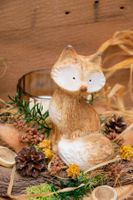 handgefertigte Herbstdeko mit Deko-Fuchs, Geschenkidee